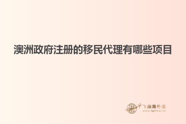 澳洲政府注册的移民代理有哪些项目