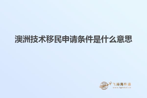 澳洲技术移民申请条件是什么意思