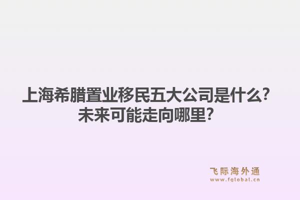 上海希腊置业移民五大公司是什么？未来可能走向哪里？