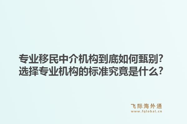 专业移民中介机构到底如何甄别？选择专业机构的标准究竟是什么？