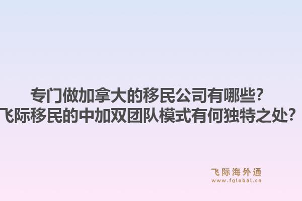 专门做加拿大的移民公司有哪些？飞际移民的中加双团队模式有何独特之处？