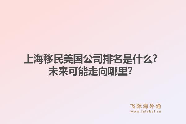 上海移民美国公司排名是什么？未来可能走向哪里？