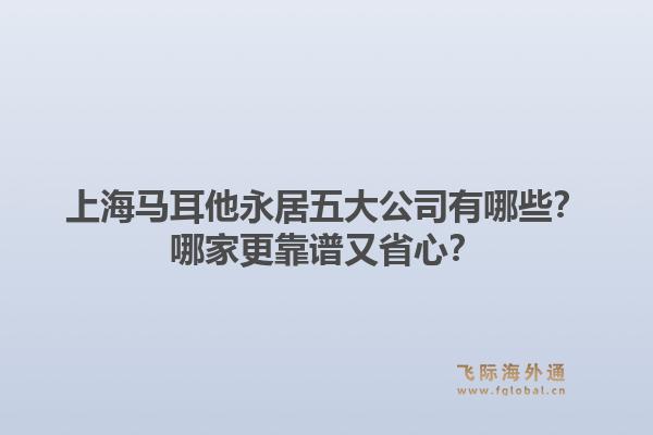上海马耳他永居五大公司有哪些？哪家更靠谱又省心？