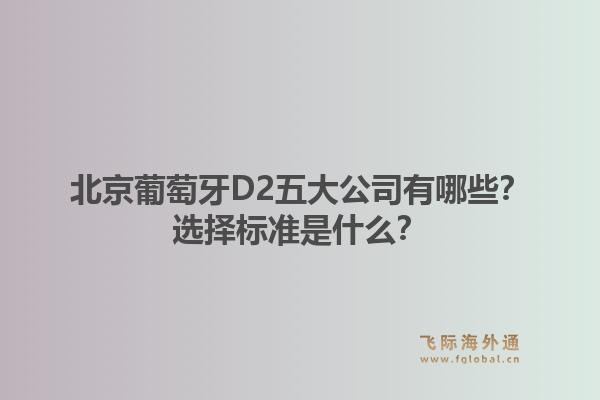 北京葡萄牙D2五大公司有哪些？选择标准是什么？