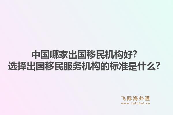 中国哪家出国移民机构好？选择出国移民服务机构的标准是什么？